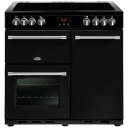 Belling Farmhouse 90E 90cm Electric Range Cooker in Black 444444124
